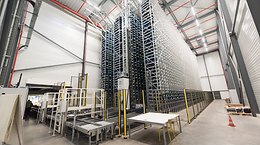 Automated small parts storage, which replaced the previous space-consuming warehousing system. -